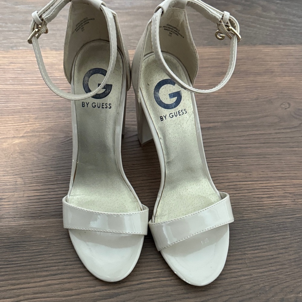 Guess Women's Chic Cream Ankle Strap Heels